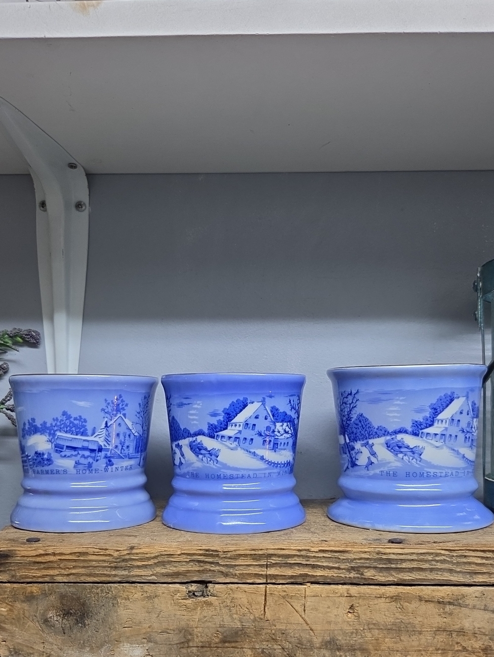Vintage Currier & Ives Set Of 3 Mugs